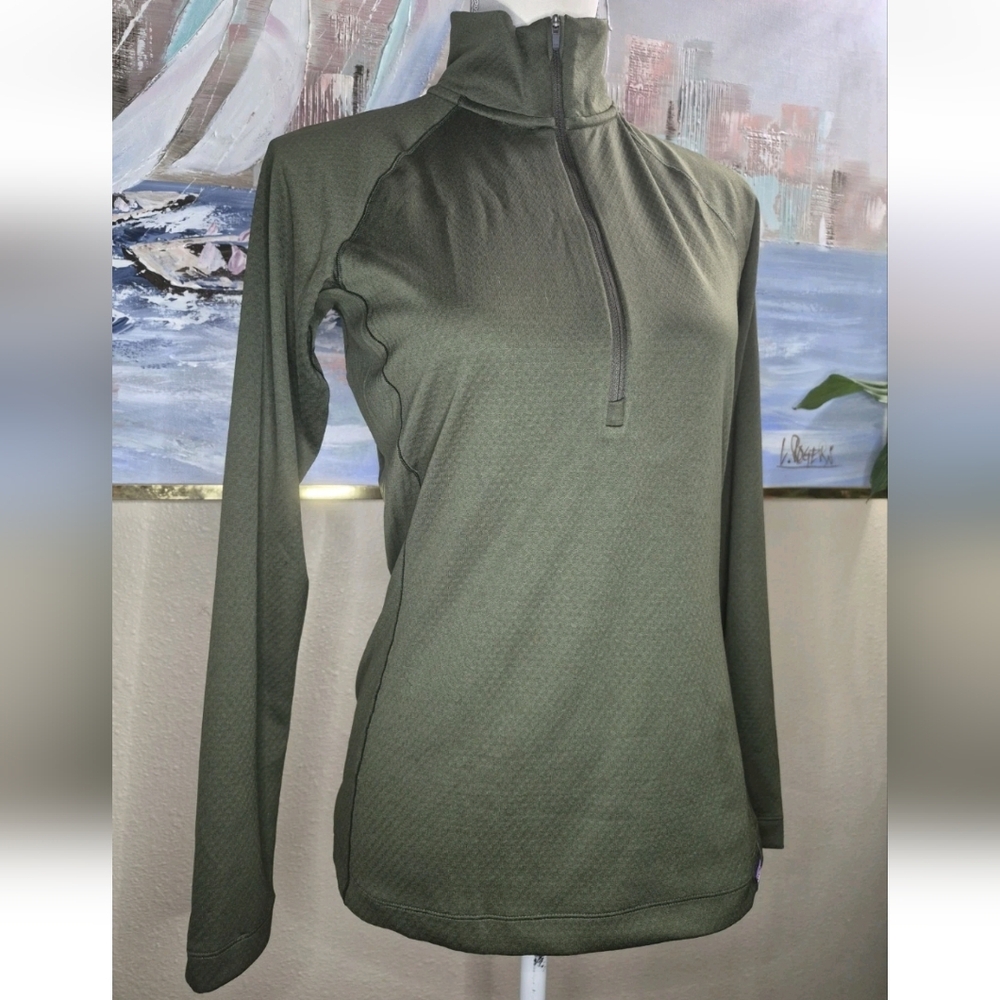 Patagonia Womens Capilene Midweight Green Quarter Zip